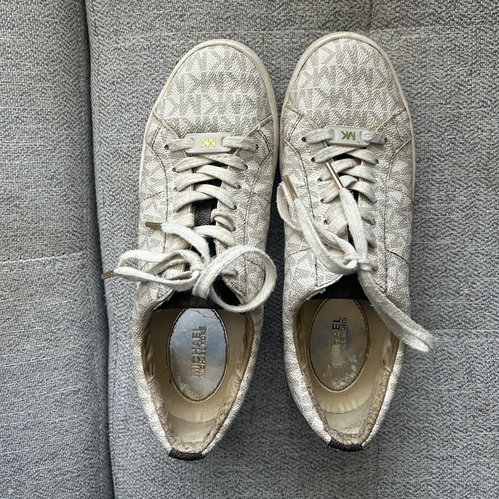 Michael Kors Women's Cream Sneakers - Picture 6 of 7